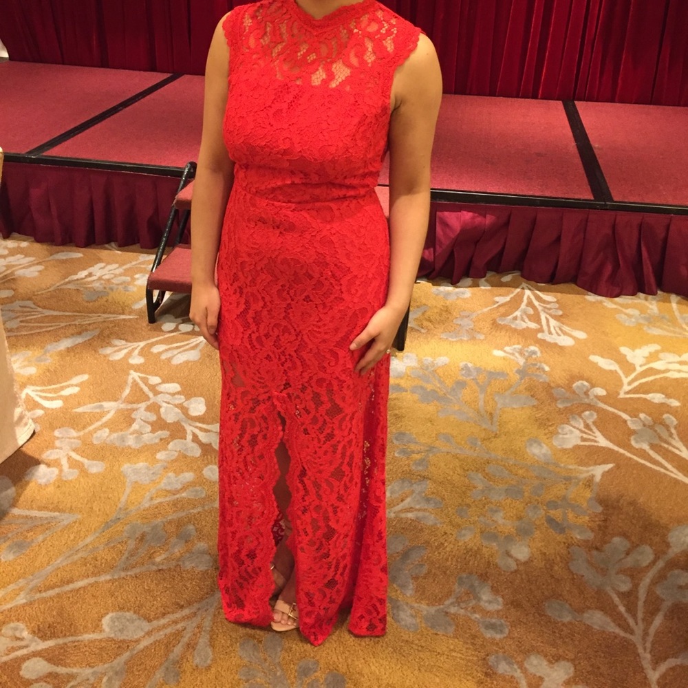 ASOS Red Lace Dress with open back